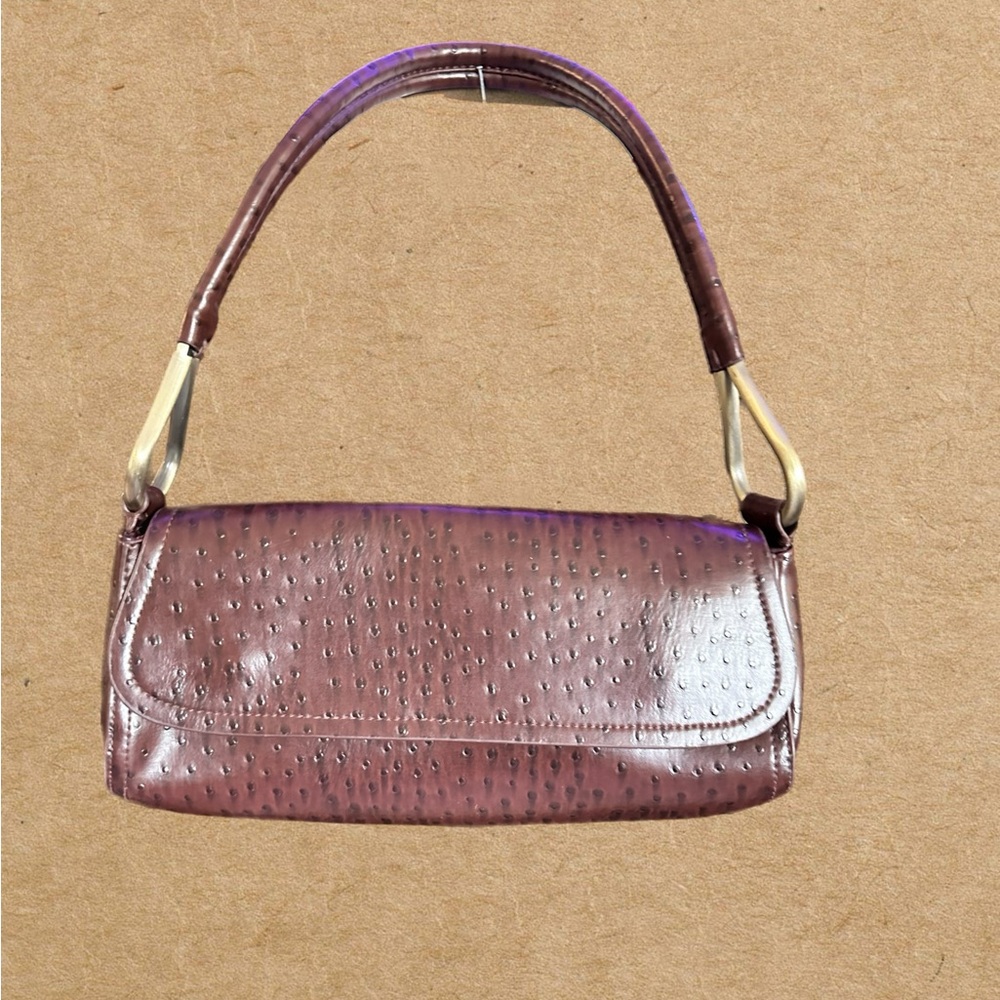 Bueno Brown Faux Leather Textured Shoulder Bag Purse.